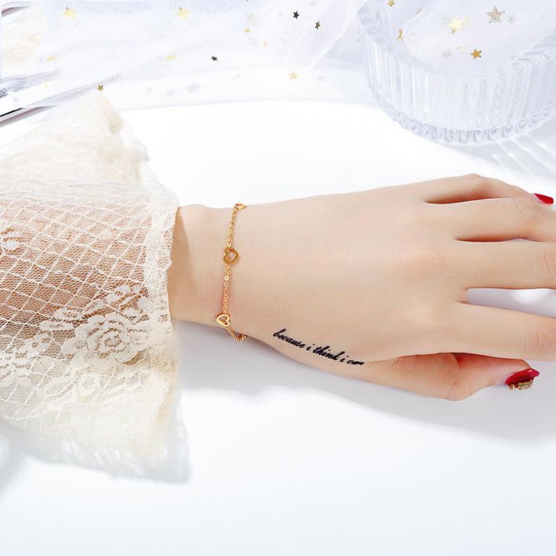 Lắc Tay Nữ Trái Tim Titan Ko Đen TT 2955