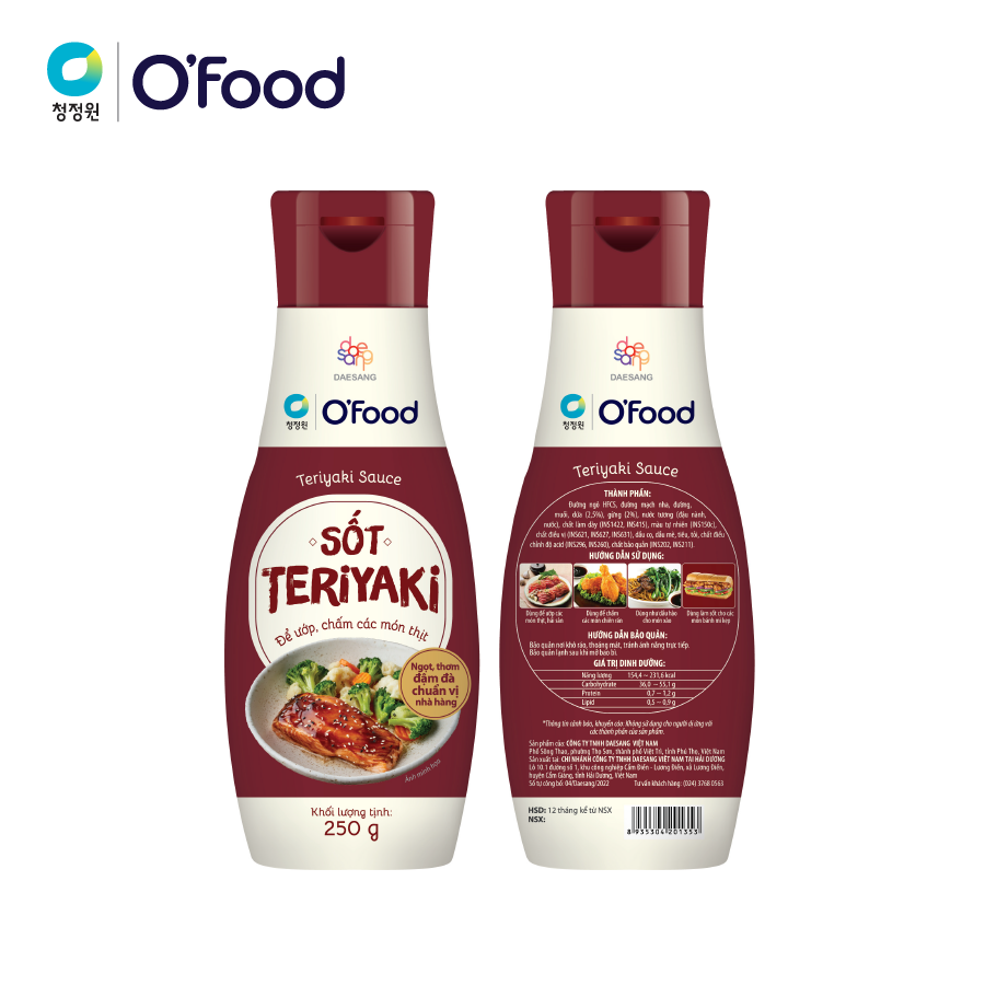 Sốt teriyaki hoàn chỉnh O'food chai 250g - Hình ảnh 3