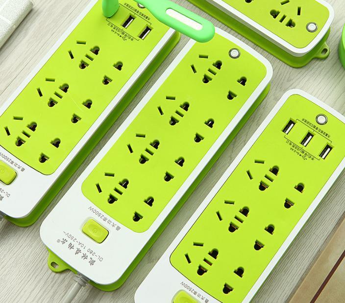Ổ Cắm Điện Đa Năng Thông Minh Chống Giật 6 Phích Cắm 3 Cổng USB Sạc Điện Thoại Hàng Cao Cấp