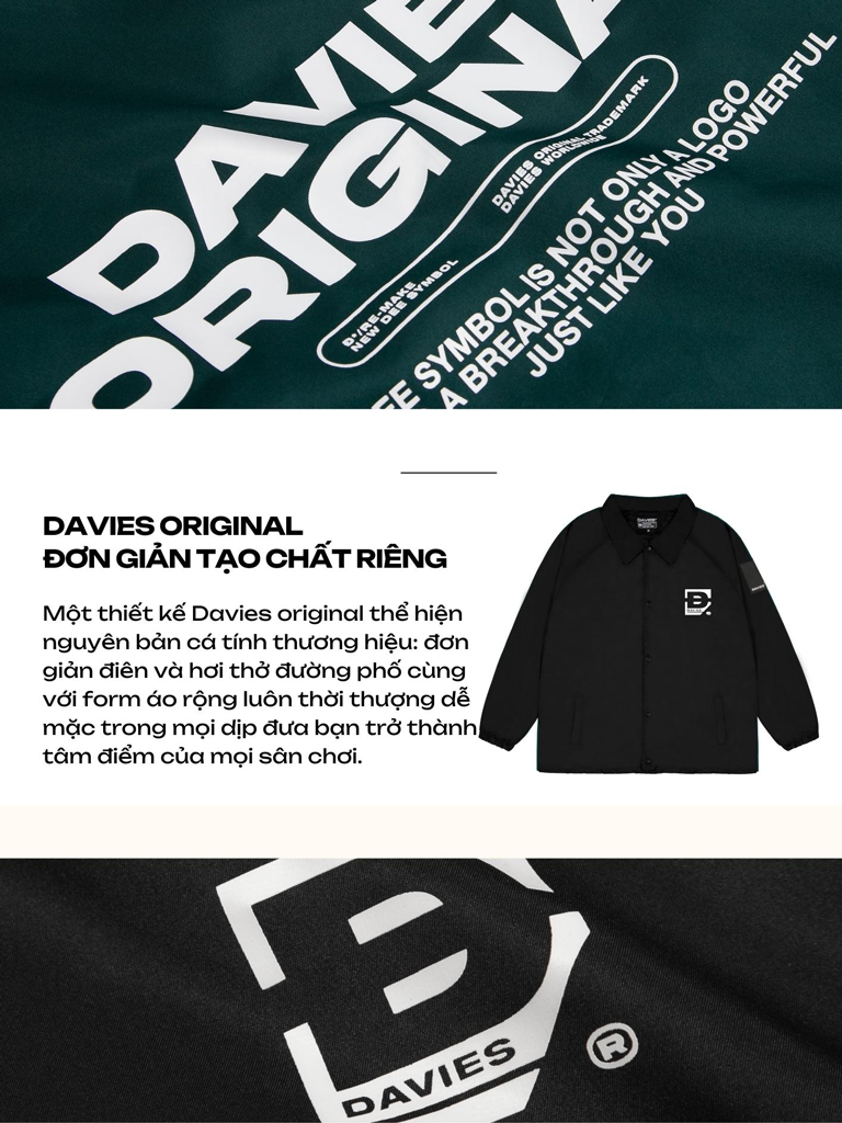 Áo khoác dù nam nữ form rộng basic jacket local brand DAVIES| D29-AK2