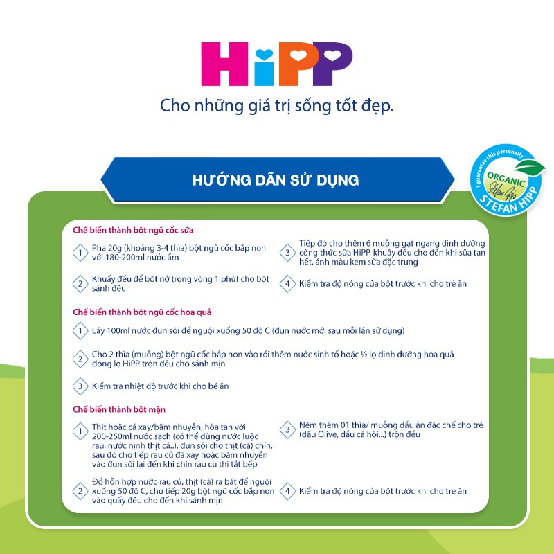 Bột dinh dưỡng HiPP bắp non 200g Bột ăn dặm cho bé
