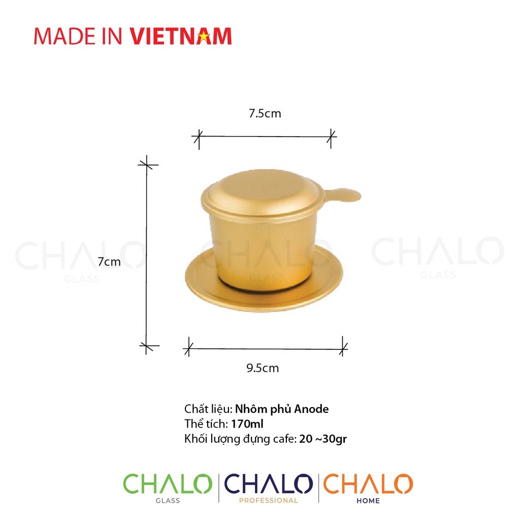 Phin cà phê nhôm màu sắc - Phủ Anode cao cấp - 25gr, dụng cụ pha cà phê