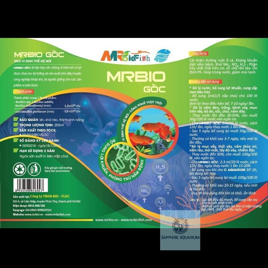 Mr Bio Fish - Men vi sinh gốc xử lý nước bể cá