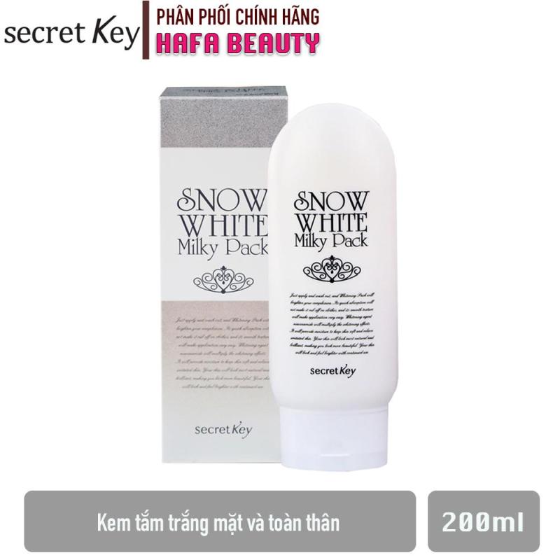 Kem tắm trắng da mặt và toàn thân Secret Key Snow White Milky Pack 200g nhập khẩu