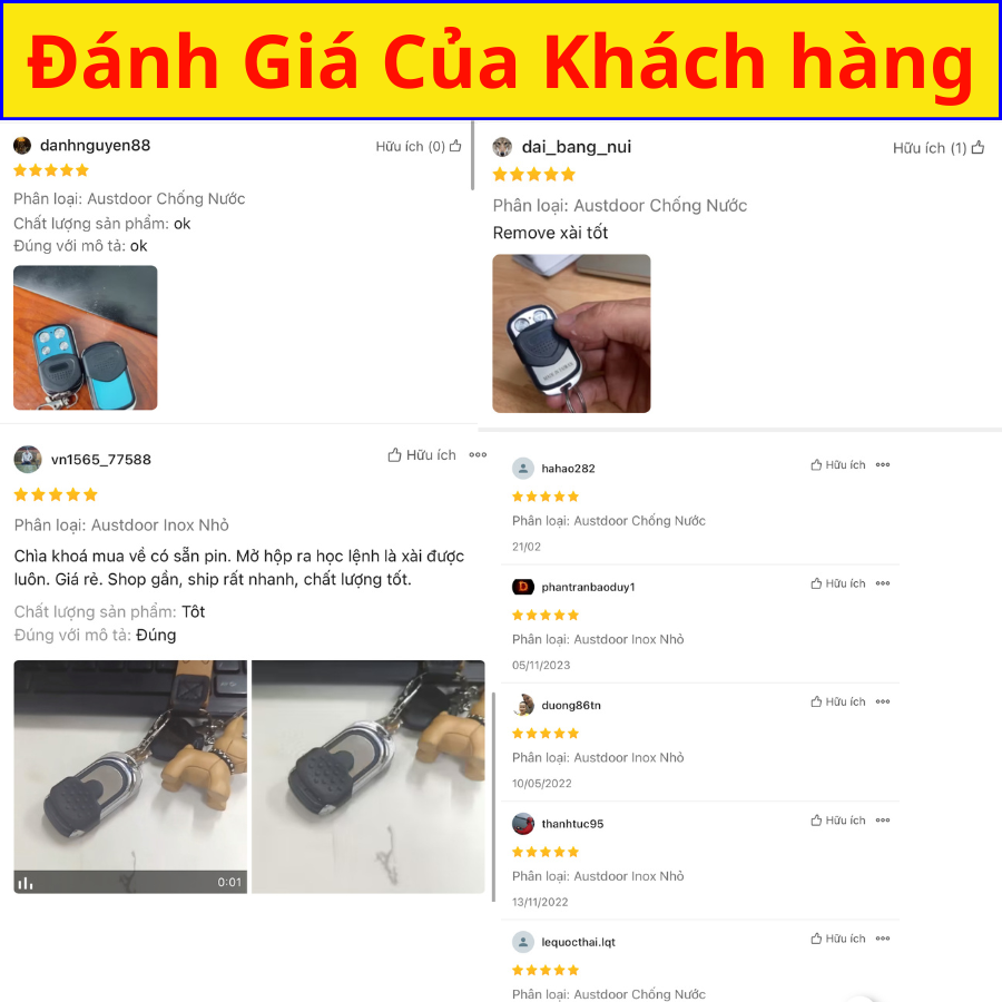 Chìa khóa remote Cửa Cuốn Austdoor