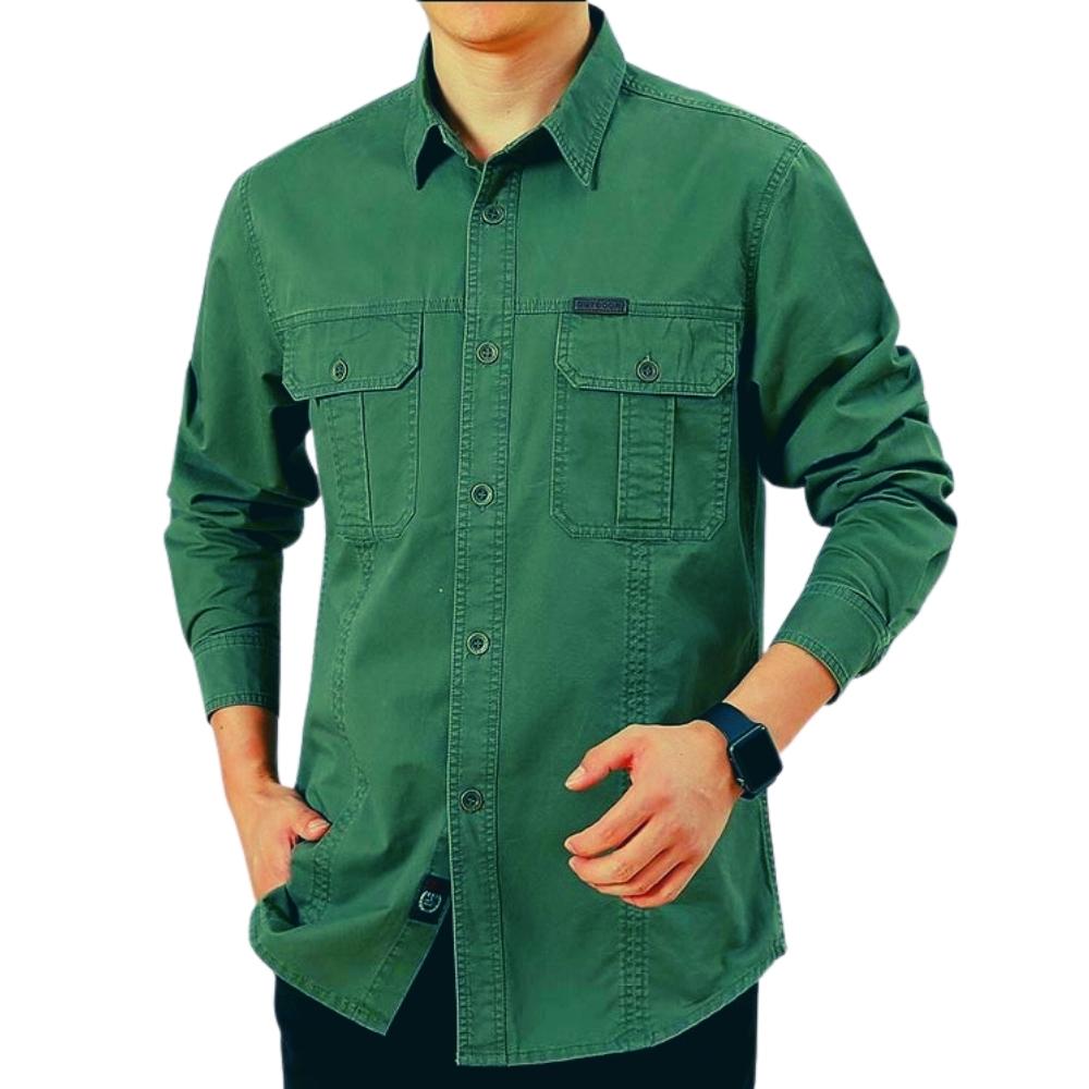 Áo Sơ Mi Nam Dài Tay KaKi Túi Hộp Thời Trang Hàn Quốc Mới