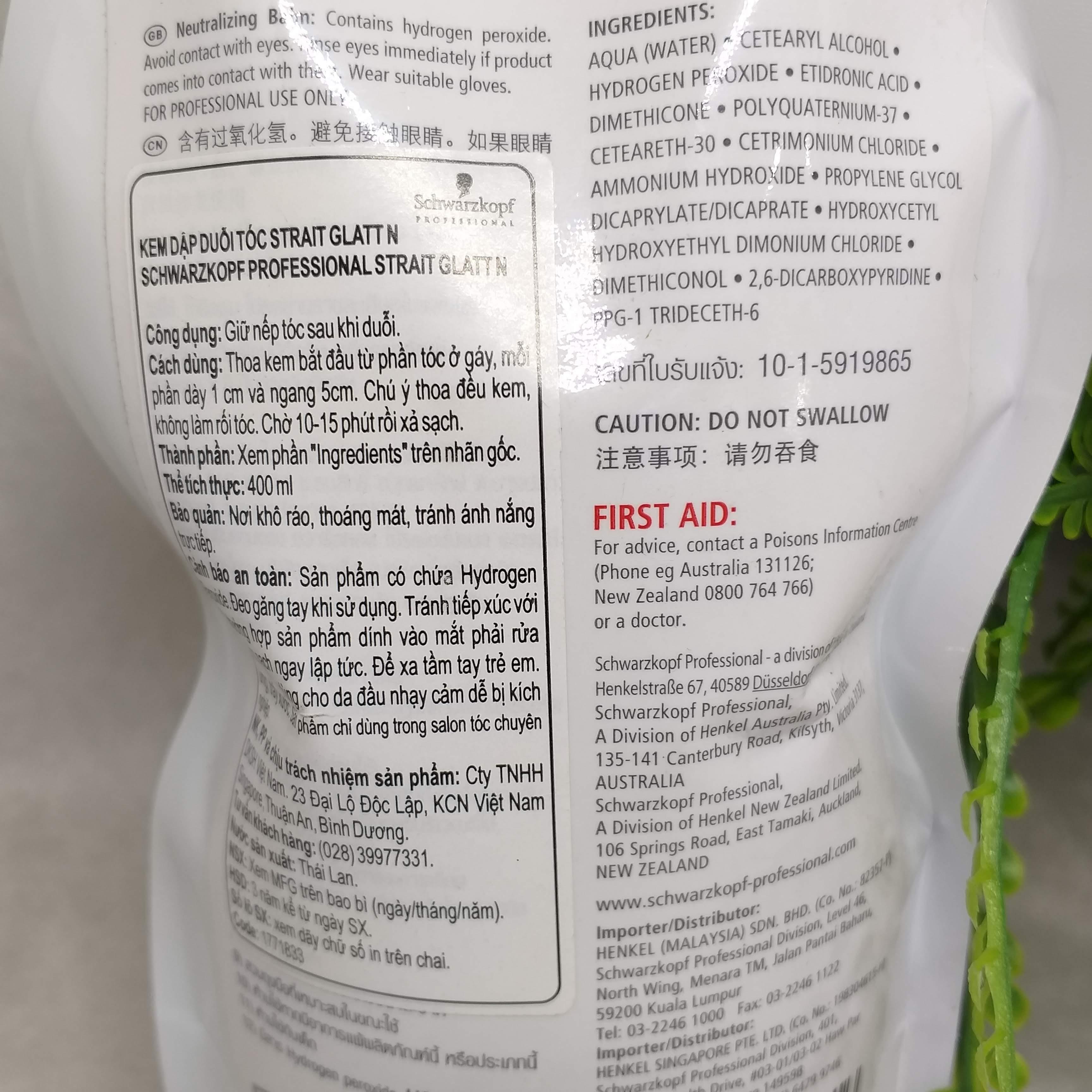 [HCM]Kem dập duỗi tóc Glatt 400ml ( Bước số 2 )