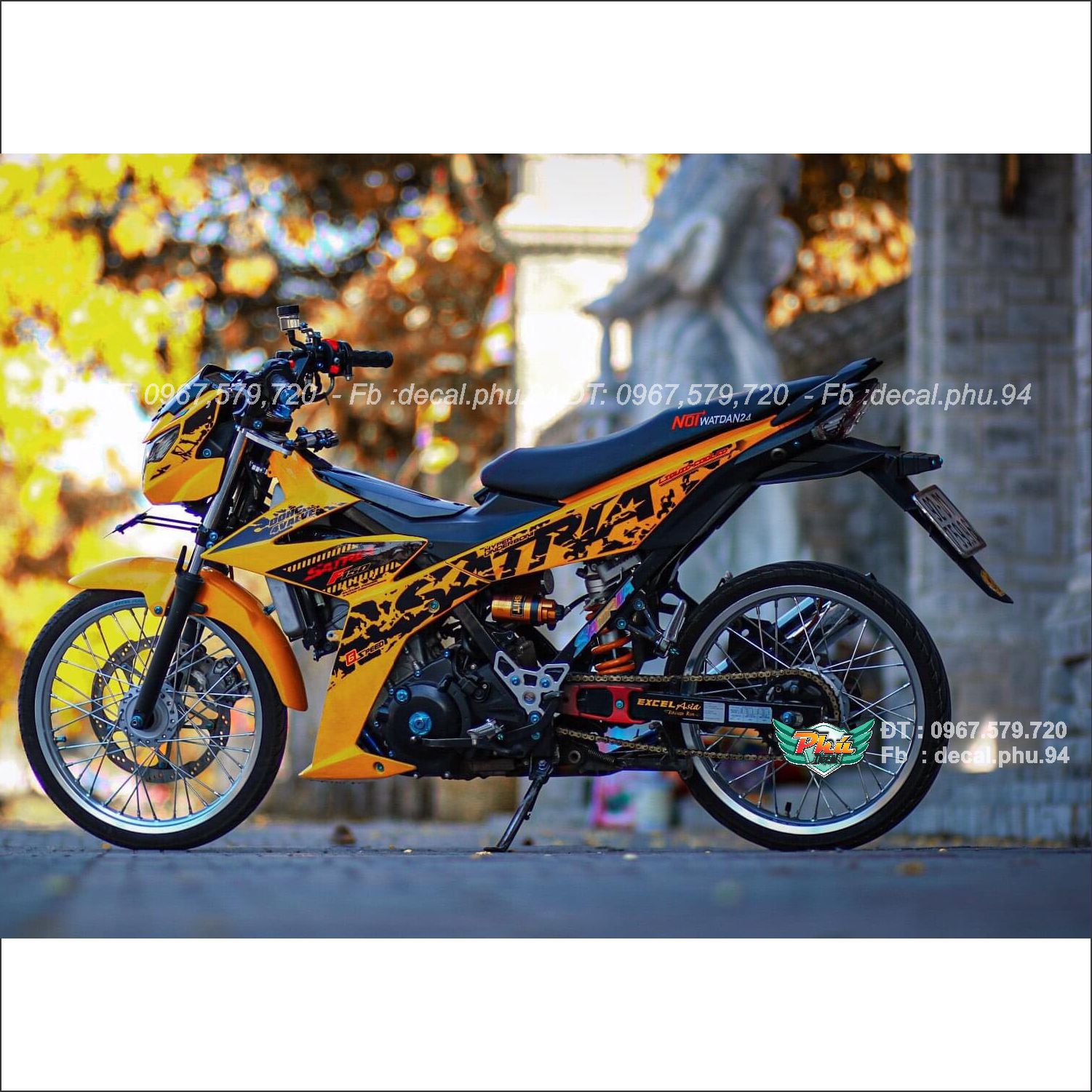 Tem rời Satria vàng đen Mới (b)