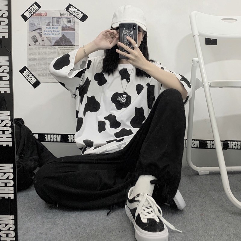 Áo thun Bò sữa dáng rộng unisex