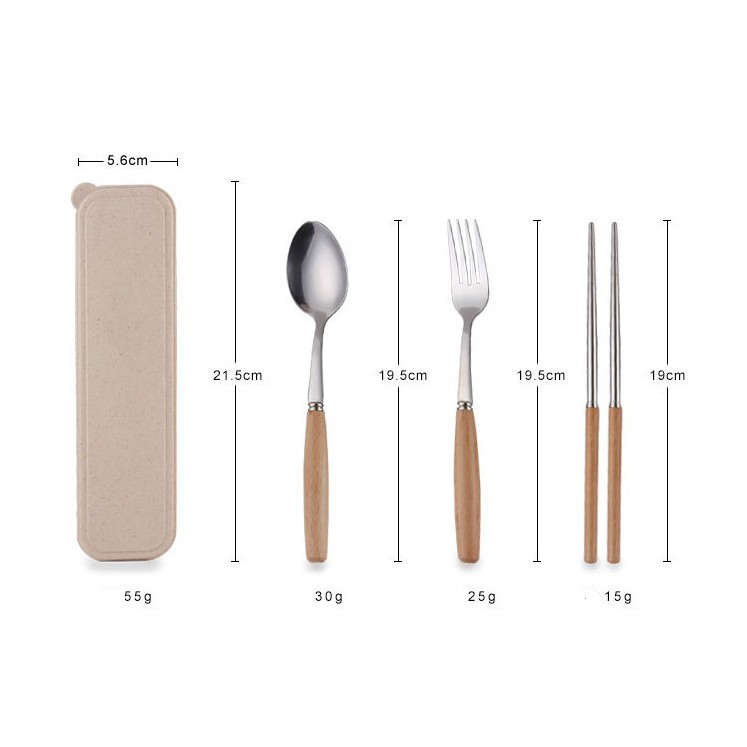 BỘ MUỖNG ĐŨA NĨA CÁN GỖ TIỆN ÍCH