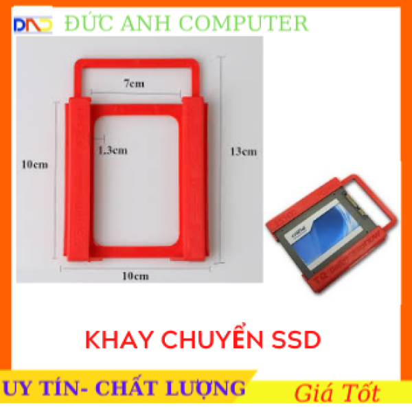 Khay chuyển Từ hộc HDD 3.5 ra 2.5 để gắn SSD- Khay NHỰA- Màu ĐEN/CAM- Tặng 8 ốc