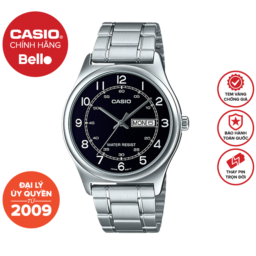 Đồng hồ Nam dây thép Casio MTP-V006 chính hãng bảo hành 1 năm Pin trọn đời