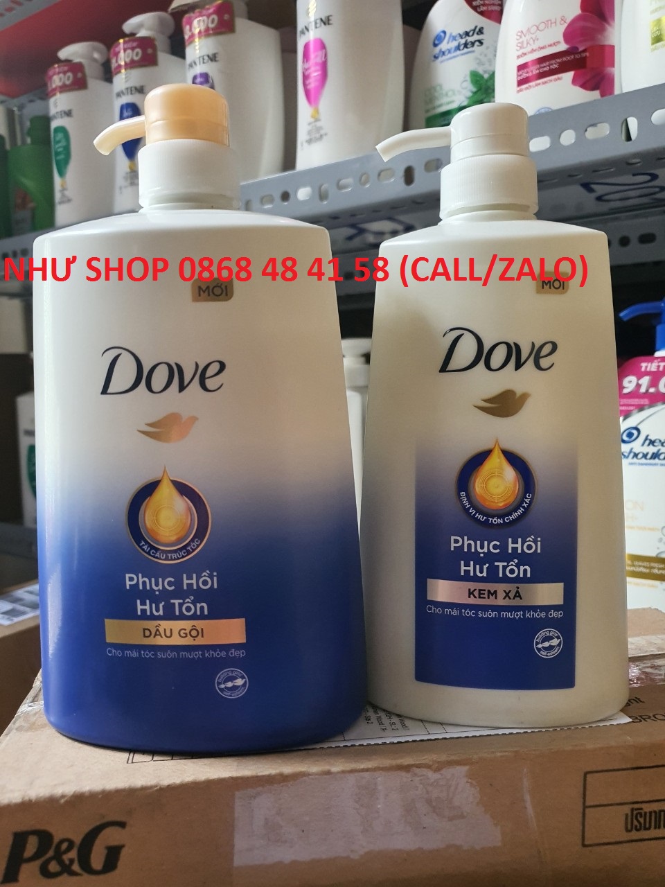 Combo dầu gội dove 880g + kem xả dove 610g -date 2027