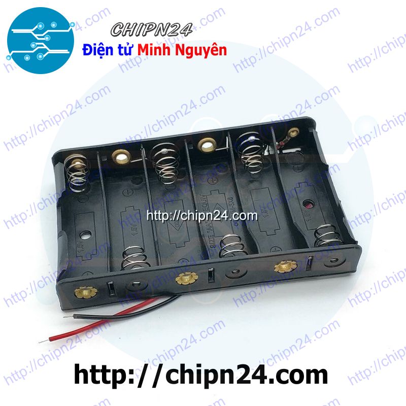 Hộp đế pin 6 viên aa
