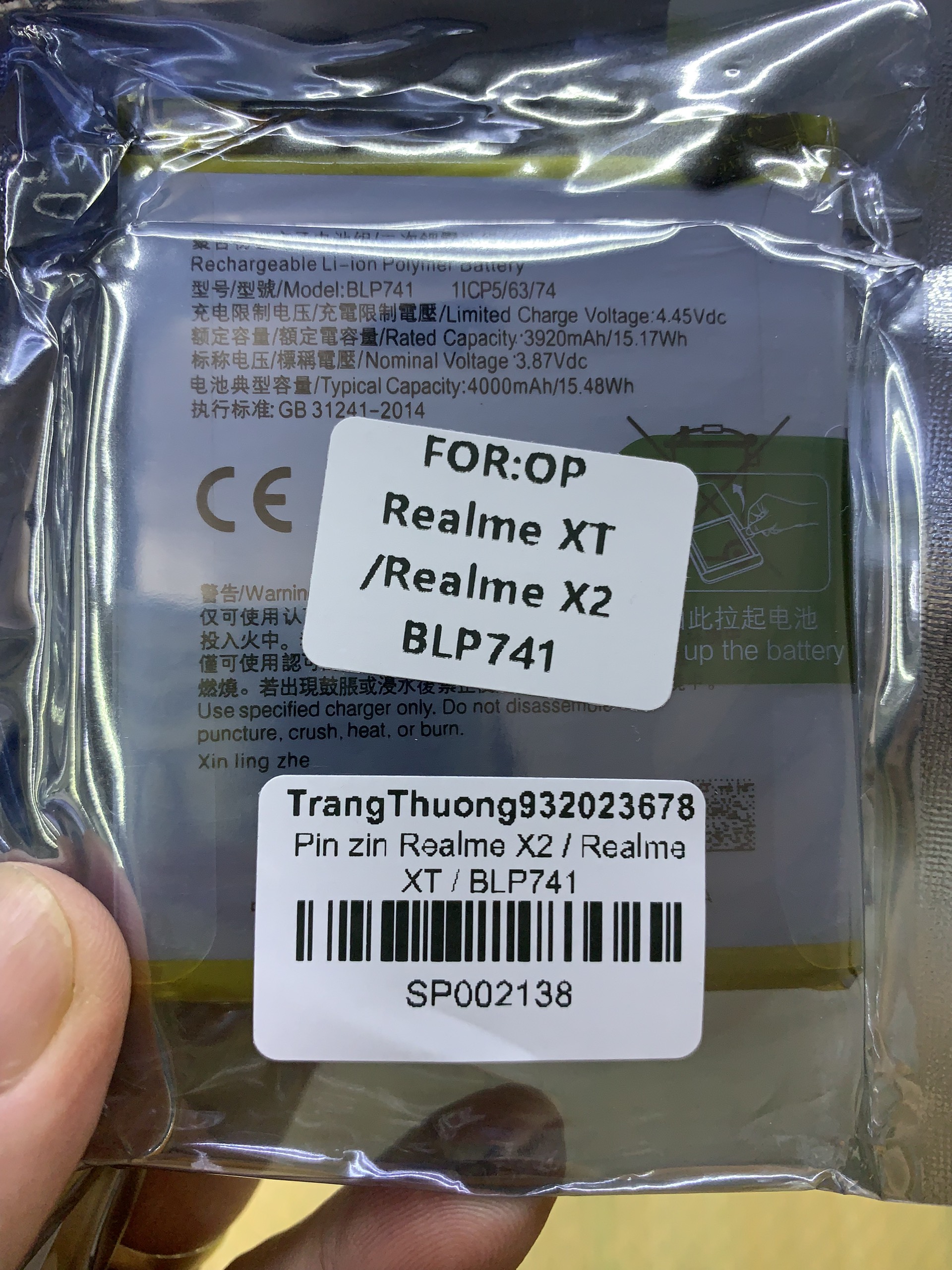 Pin zin realme x2 / realme xt / blp741