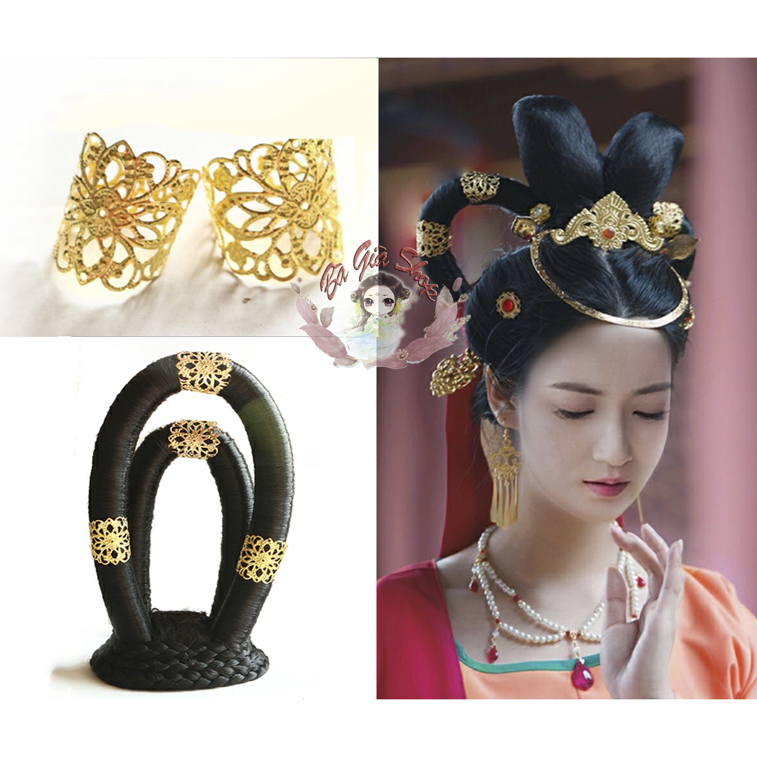 Trâm cài tóc cổ trang trâm bo tóc ống trang sức (1 cái)