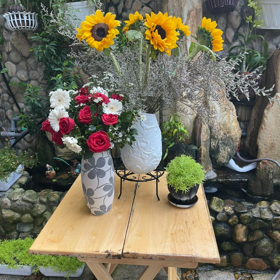Combo 5 chân đế lùn kê chậu hoa decor sân vườn
