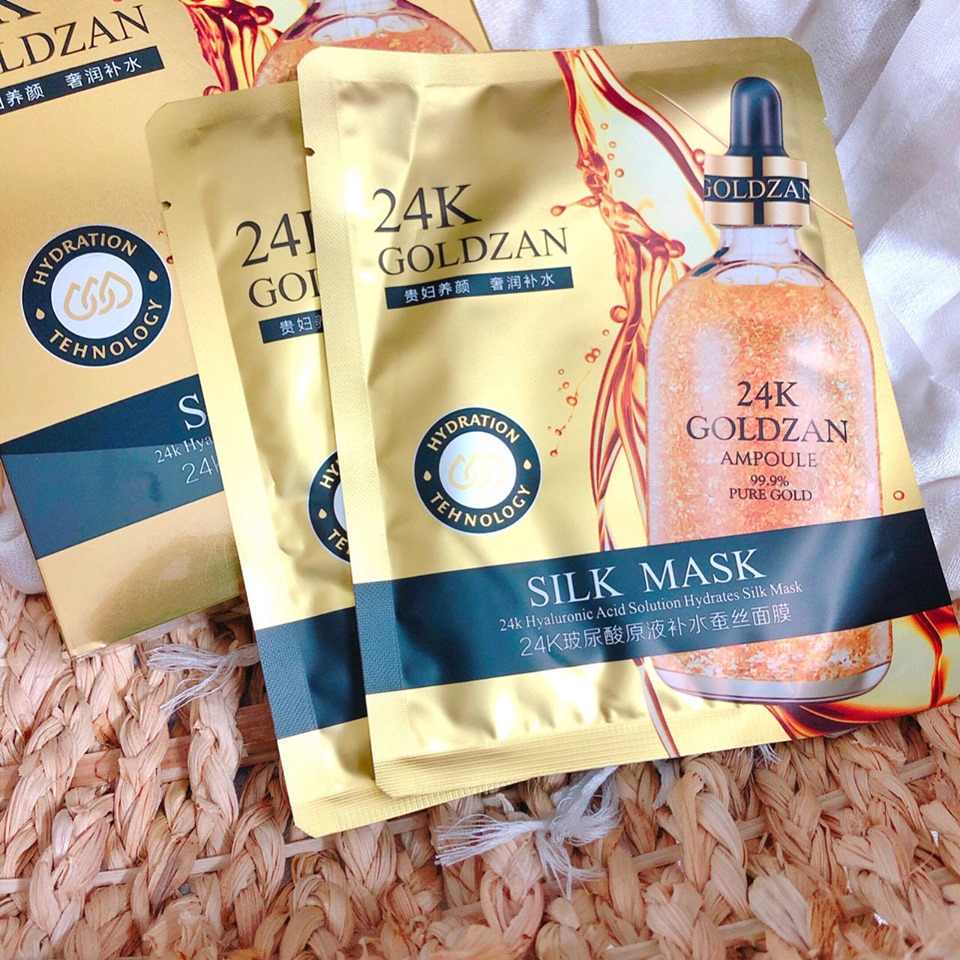 Hộp 10 mặt nạ lụa 24k Goldzan Silk Mask