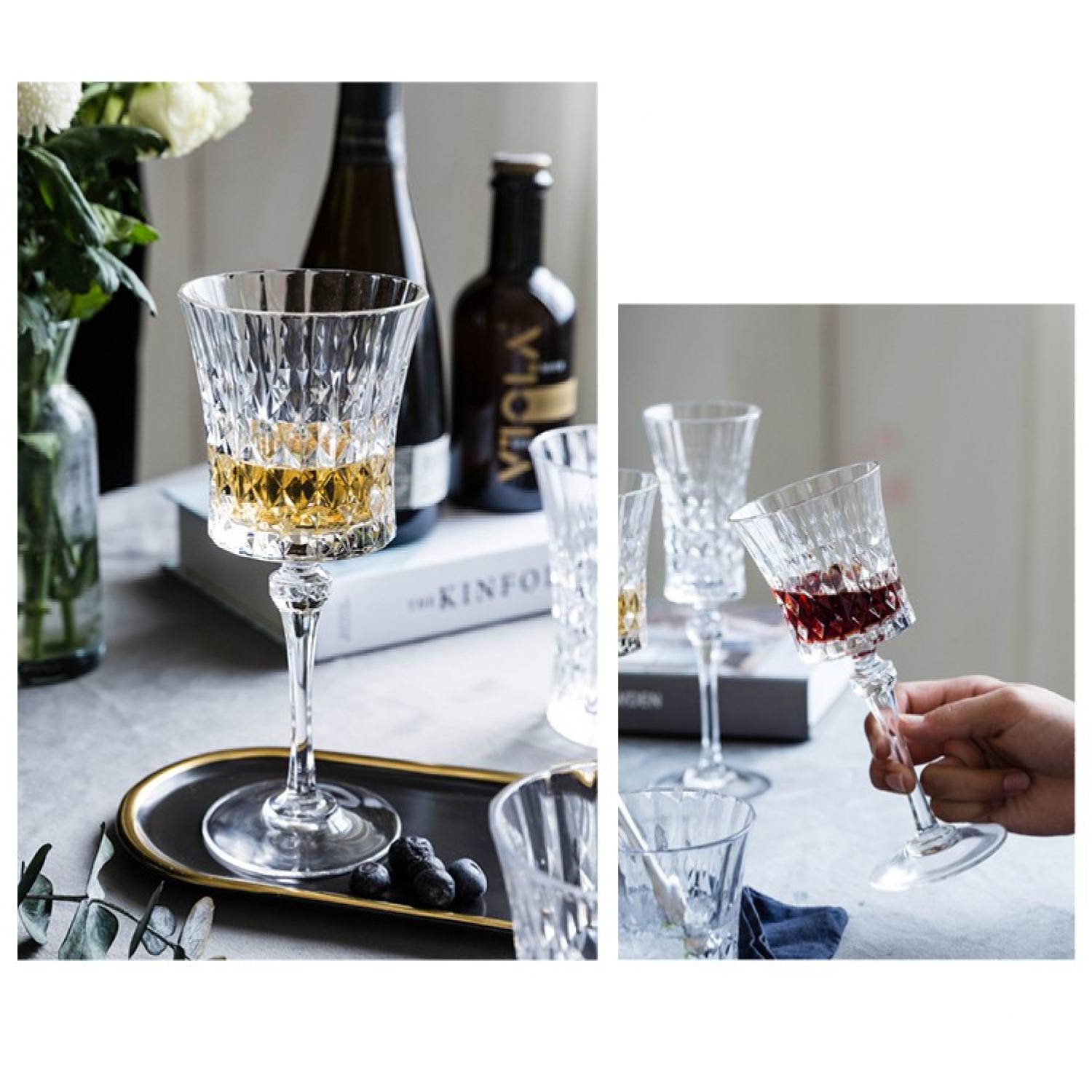 Goblet Glass - Ly Khứa Cạnh - Ly Thủy Tinh