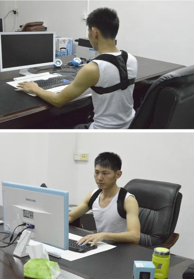 Đai chống gù lưng cải thiện cột sống. Màu đen