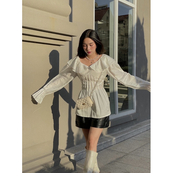 [Nhập mã LAZFASHION34-giảm 15% tối đa 99k/600k]SAP-Áo tiểu thư tay dài