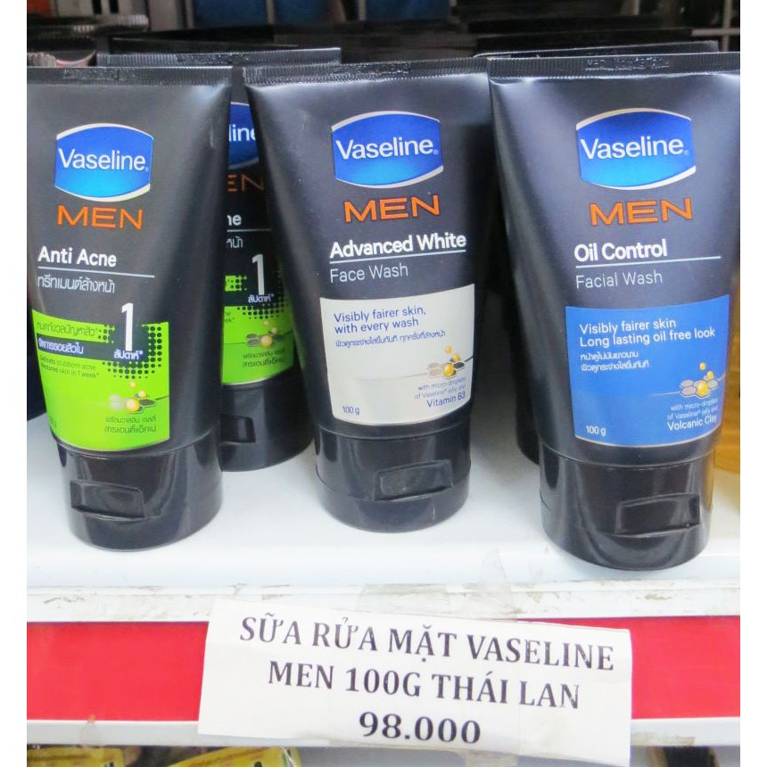 Sữa rửa mặt Nam Vaseline Men 100g