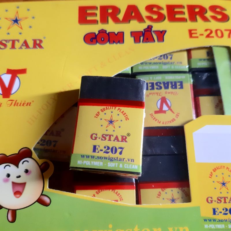 Hộp 30 cục gôm (tẩy) đen/trắng G-star E207 (30 viên/hộp)