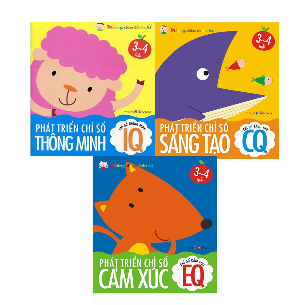 Sách Miếng dán thần kỳ - Phát Triển Chỉ Số Thông Minh IQ EQ CQ 3-4 Tuổi ( Bộ 3 cuốn)