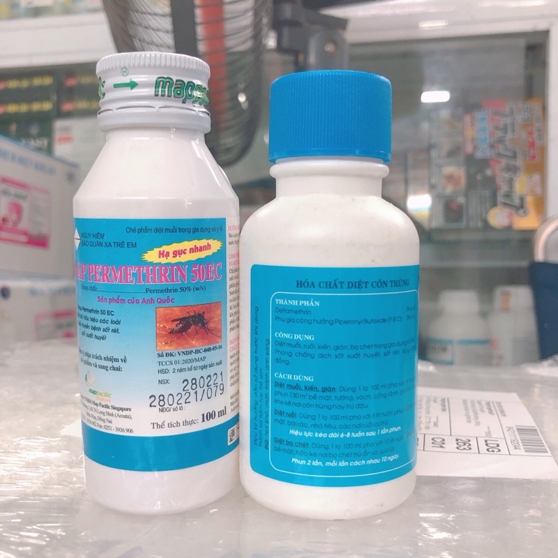 [ Bộ đôi diệt bọ chét : Map permethrin 100ml + hantox 100ml ]