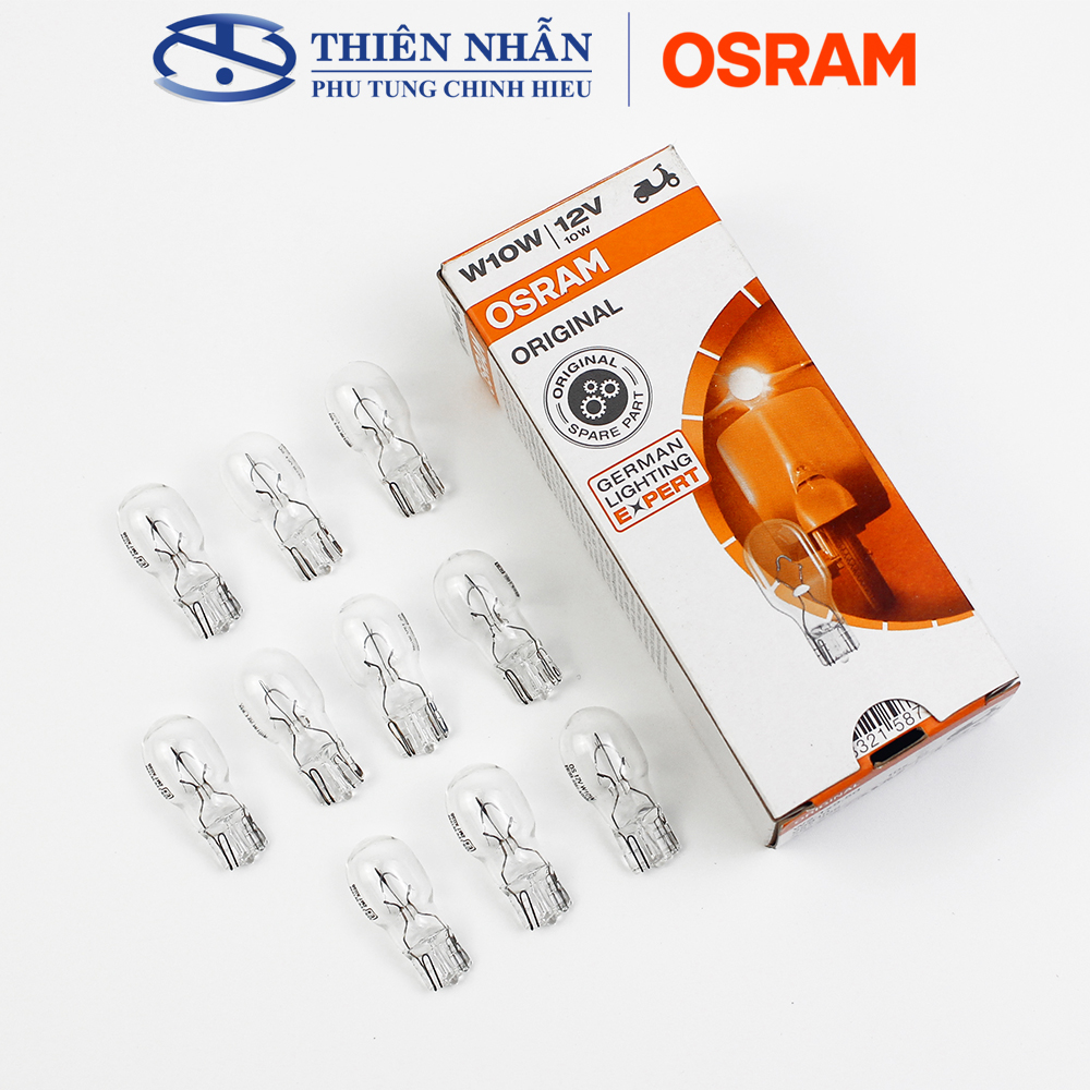 Bóng đèn Halogen OSRAM T13 xi nhan trắng nhiều dòng xe máy Wave, Dream, Future,..(92910)