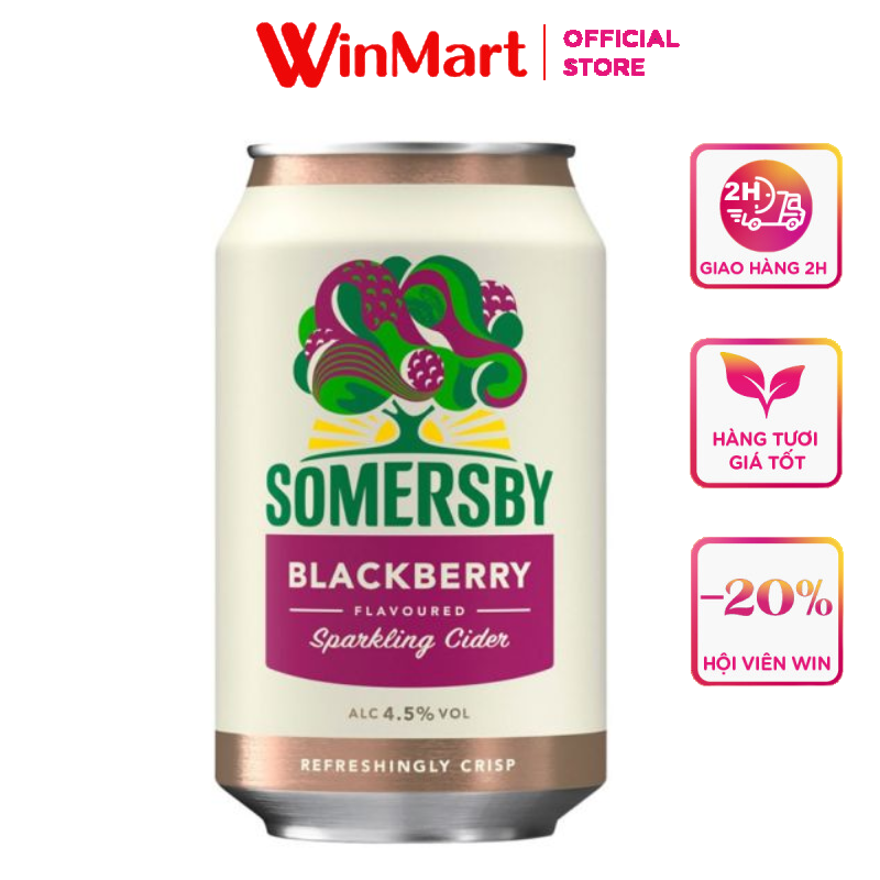 - Nước táo lên men Somersby Blackberry lon 330ml
