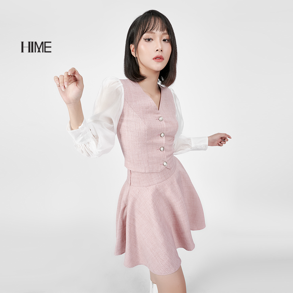 Áo HIME thiết kế tay bồng trắng H030