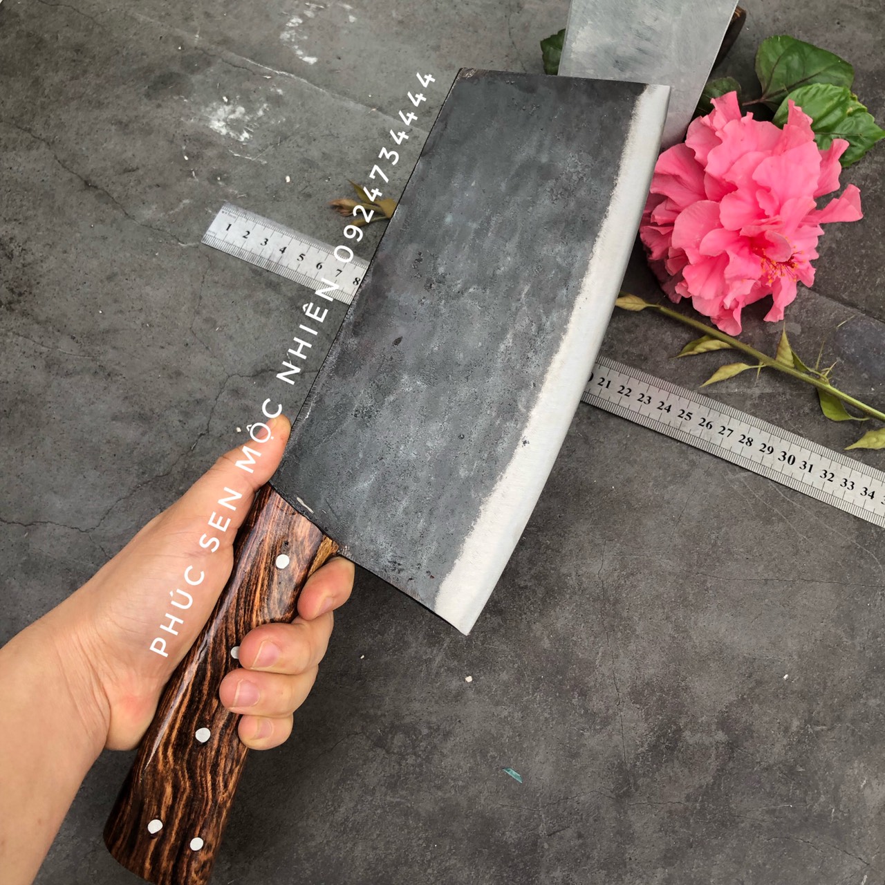 {Phuc Sen Moc Nhien Knife} Knife for Cutting Chicken and Duck with Heavy Handle, Weighs 600g {New Model}