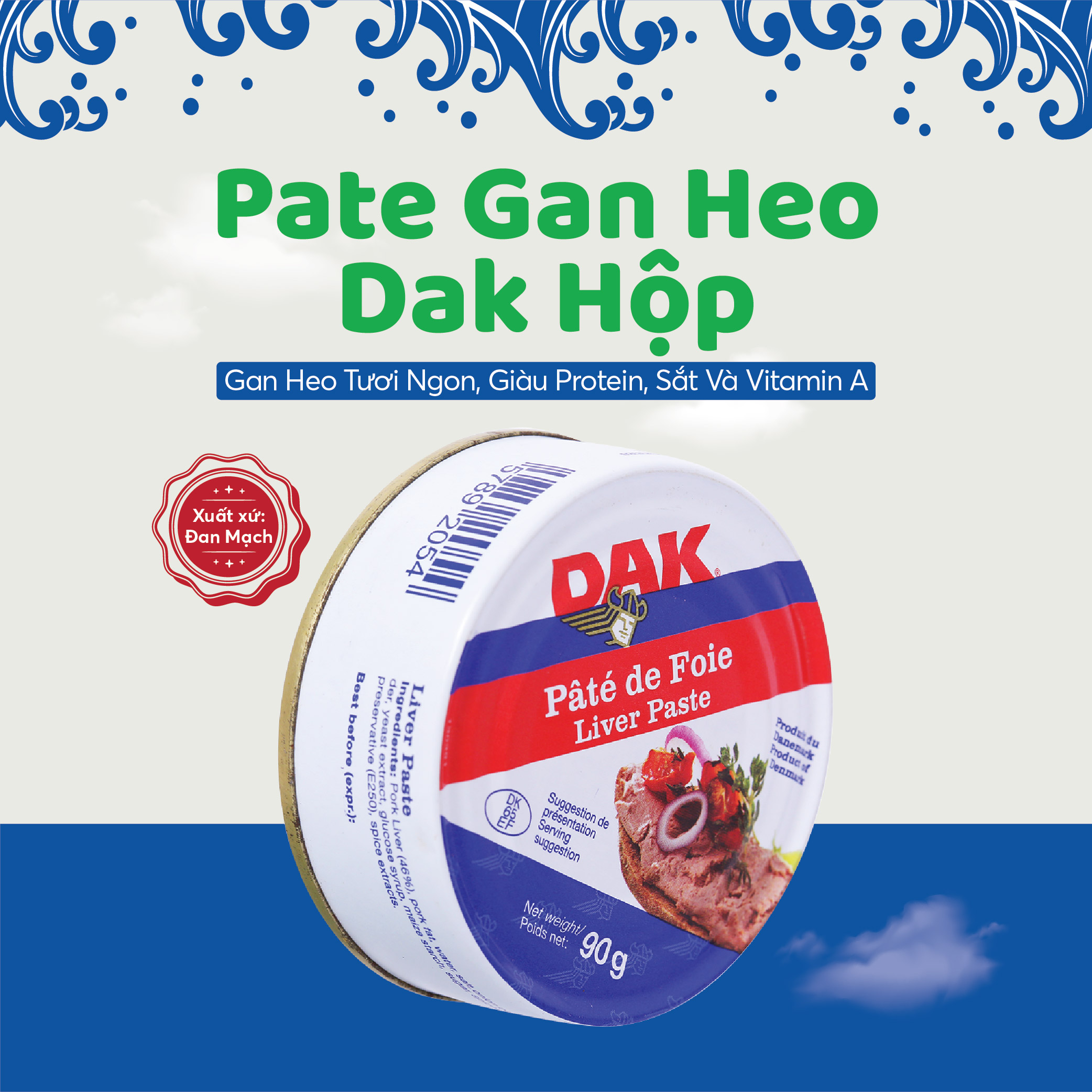 Pate gan heo dak hộp 90gram