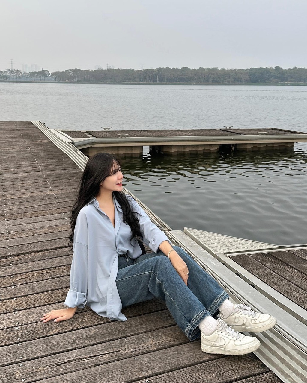 Áo sơ mi voan lụa trơn dài tay basic - 247StoreFashion - SM00105_P9K4
