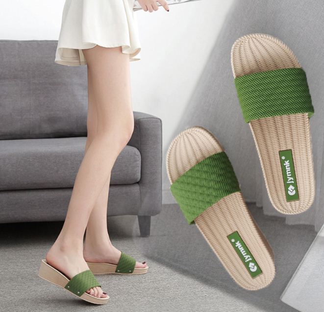 Dép thời trang nữ độn đế tăng chiều cao 5 phân DN05 (màu xanh)