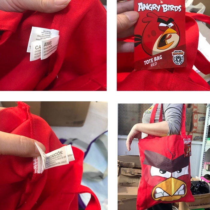 Túi vải tote Angry Birds Đỏ