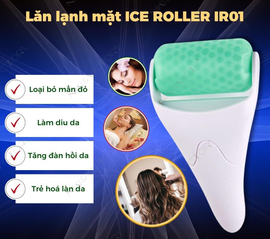 Thanh Lăn Đá Lạnh Ice Roller Dụng Cụ Lăn Lạnh Massage Mặt Làm Dịu Da