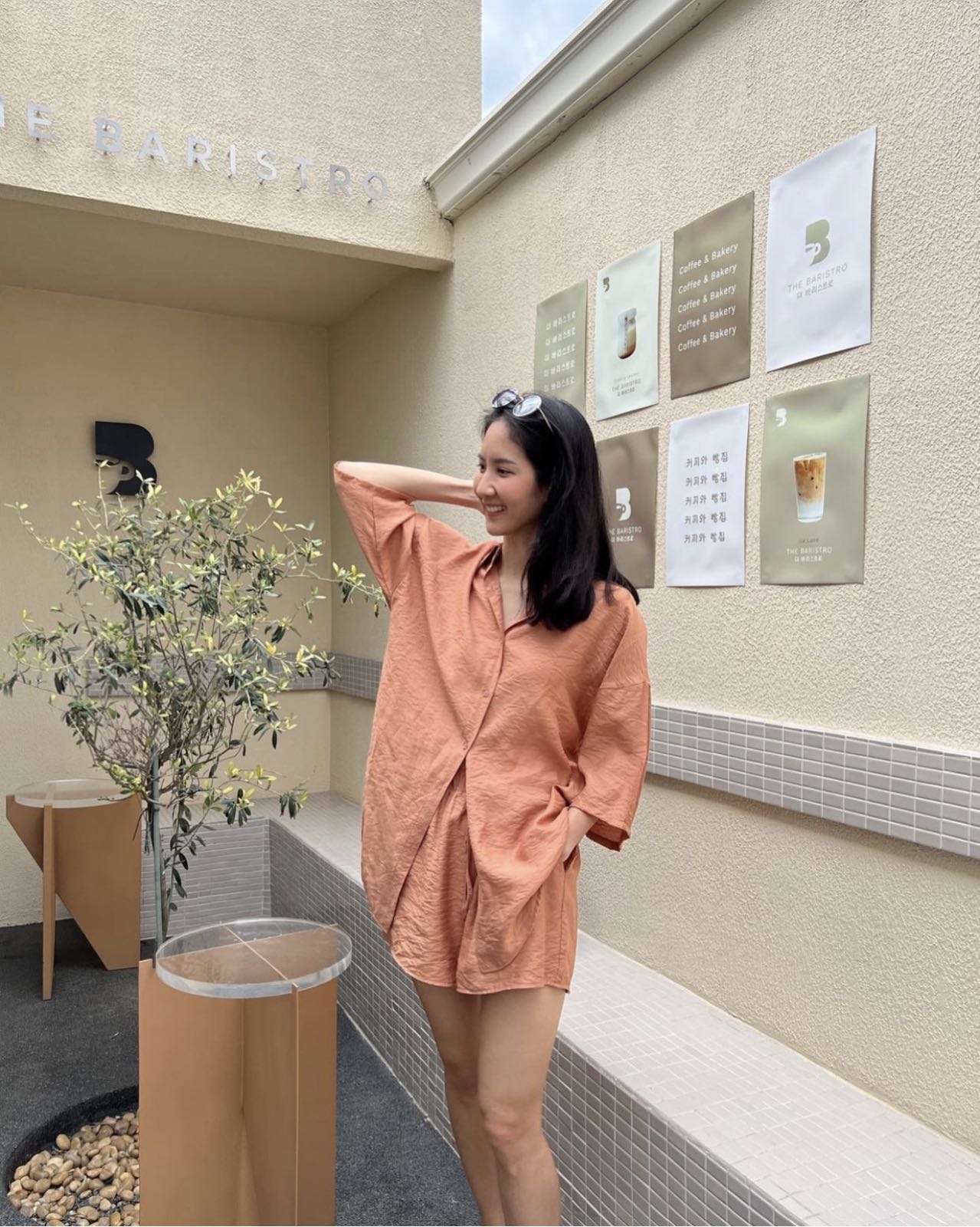 SAC- Set áo sơ mi tay lỡ quần short Valvyn Set ( Brick)