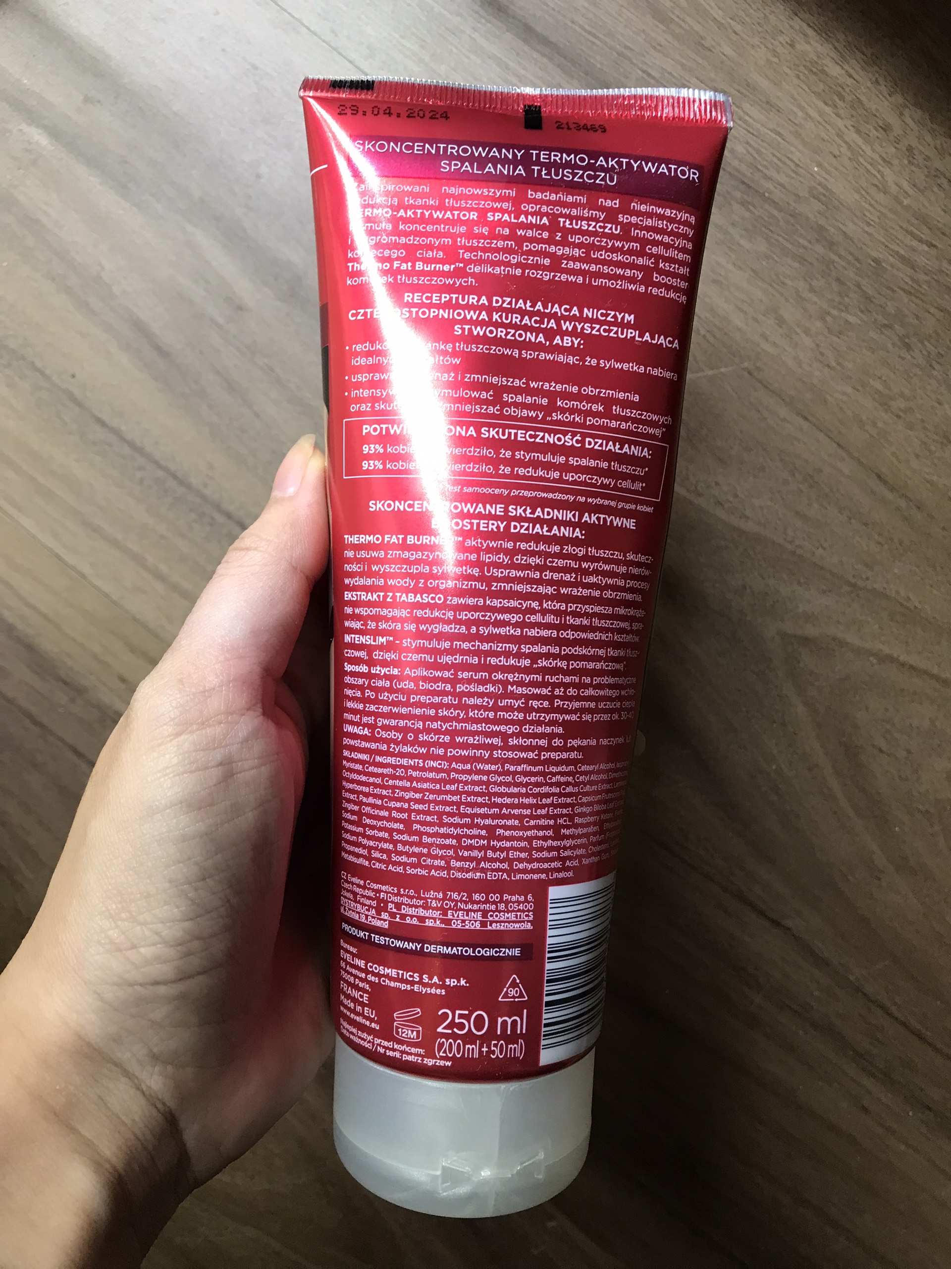 Kem tan mỡ Slim 4D Eveline ĐỎ chiết xuất gừng ớt