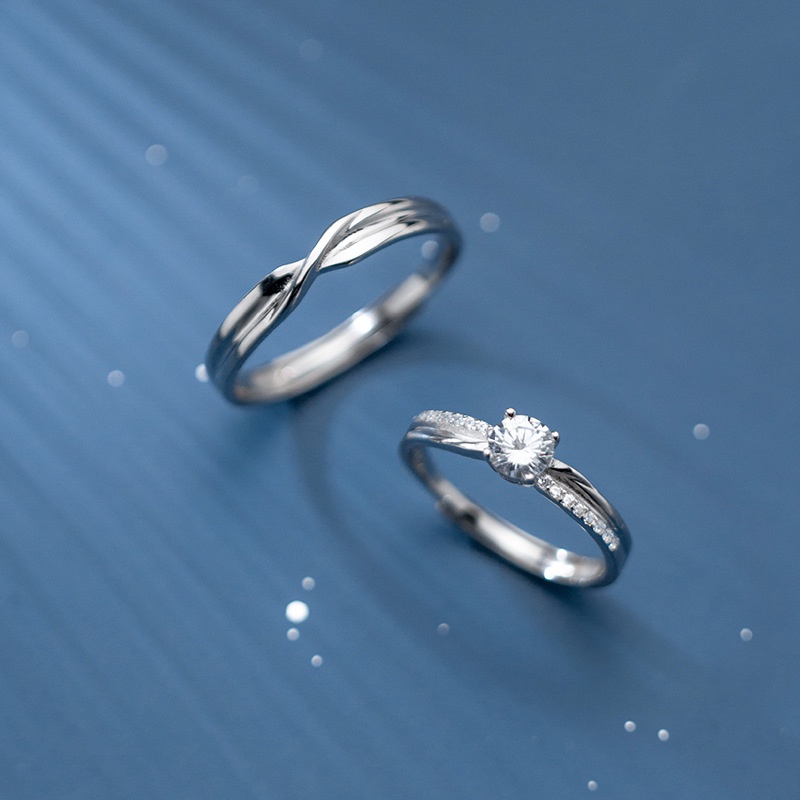 Nhẫn đôi bạc ndarj8463. nhẫn đôi bạc s925 tình yêu nam nữ 20silver