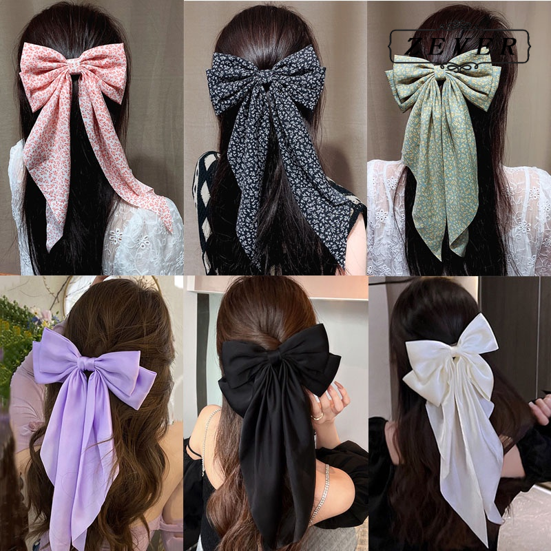 【ZEVER】Kẹp tóc nơ to phong cách Hàn Quốc Kẹp tóc thời trang nữ