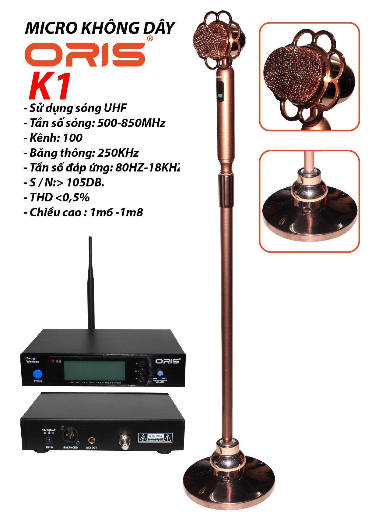 [HCM][Trả góp 0%]Micro đứng không dây Oris K1