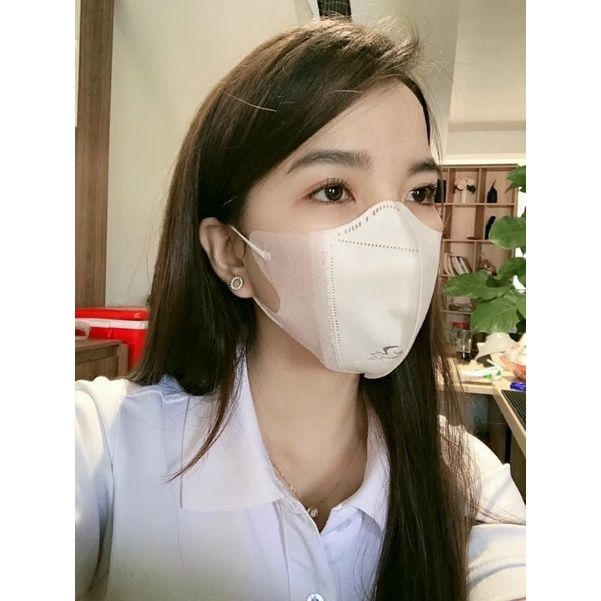 Khẩu trang 5D Mask khẩu trang y tế màu trắng chống bụi cực mỏng nhẹ thoải mái khi đeo khẩu trang 3 lớp