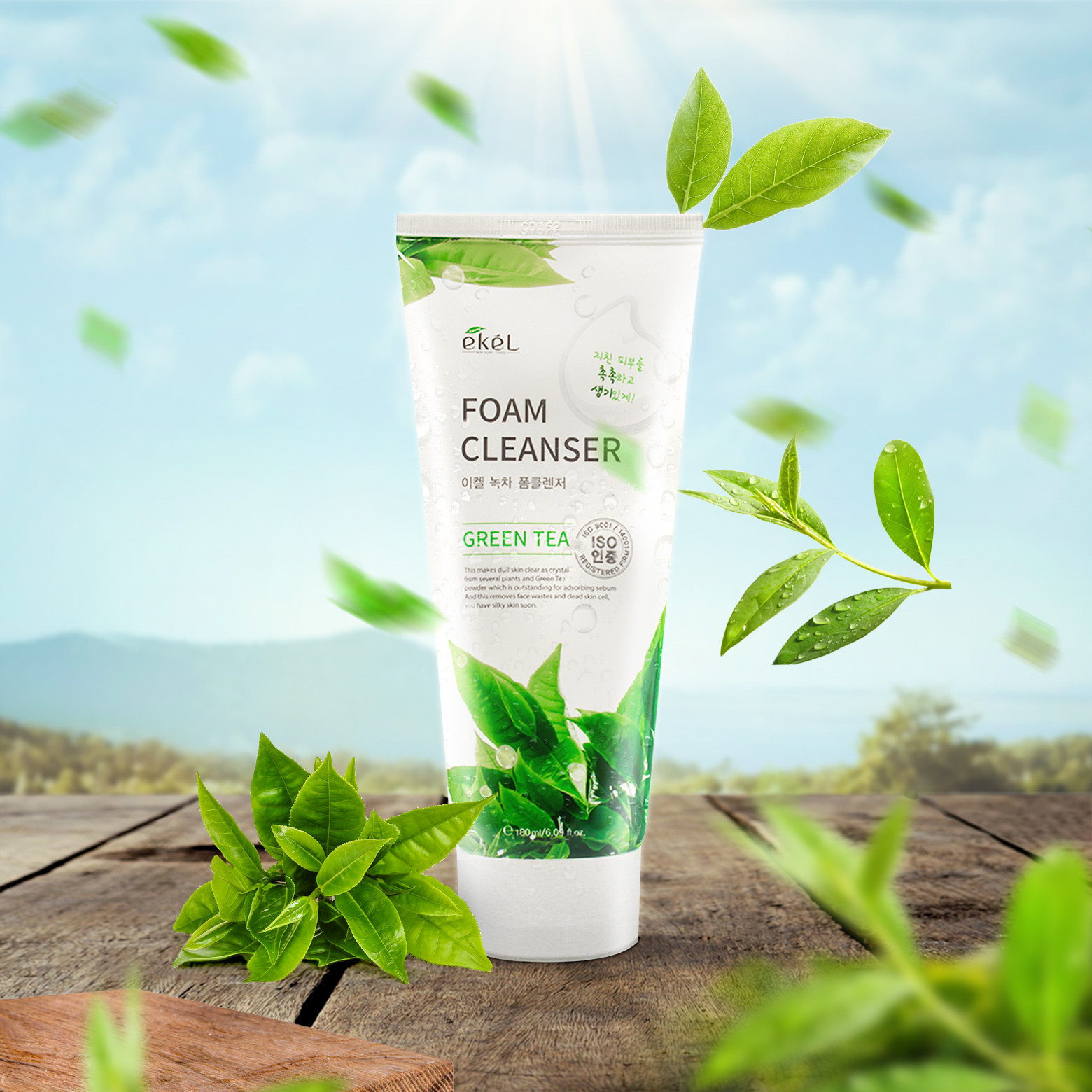 [HCM]Sữa rửa mặt trà xanh Ekel 180ml - Ekel green tea Foam Cleanser 180ml