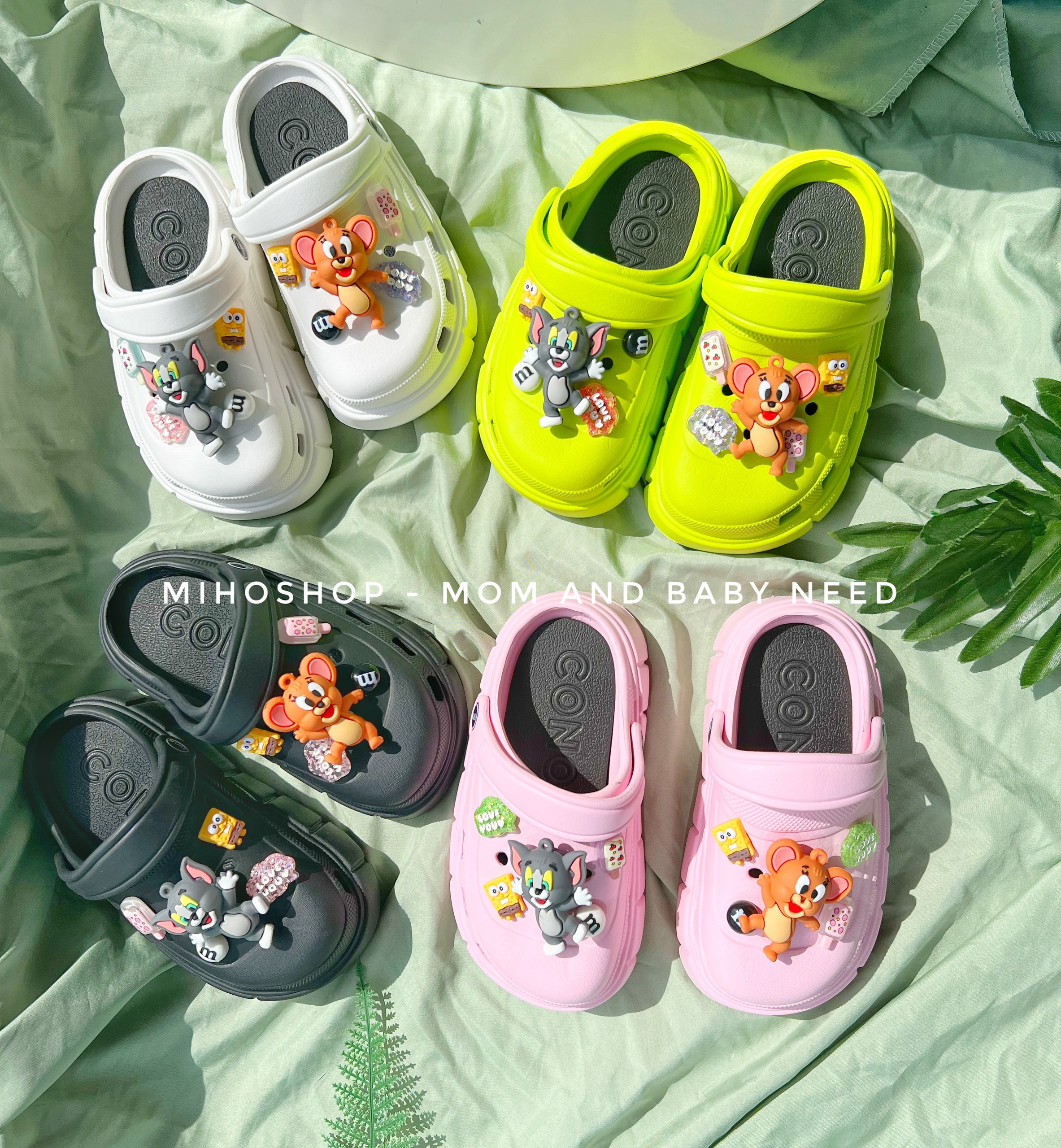 Bộ Sticker Charn Nổi Tom Và jerry Gắn Dép Crocs