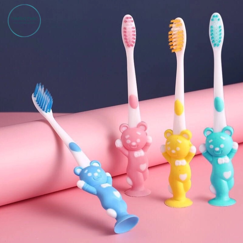 SÉT 4 BÀN CHẢI ĐÁNH RĂNG HÌNH THÚ CHO BÉ