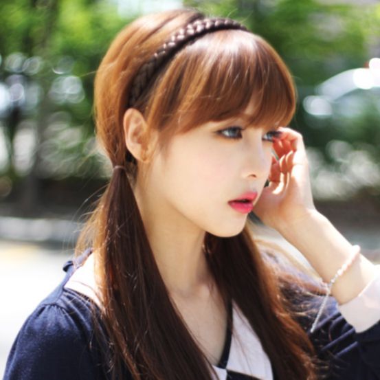 Bờm cài tóc nữ kiểu bím tóc giả, tóc tết giả dễ thương