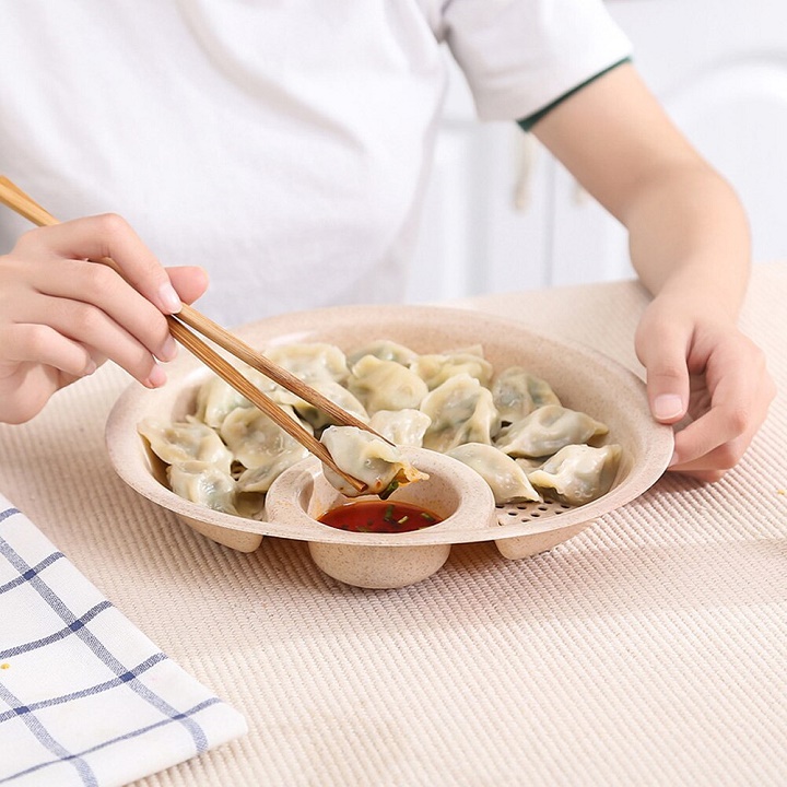 ĐĨA ĐỰNG THỨC ĂN CÓ KHAY NƯỚC CHẤM TIỆN LỢI