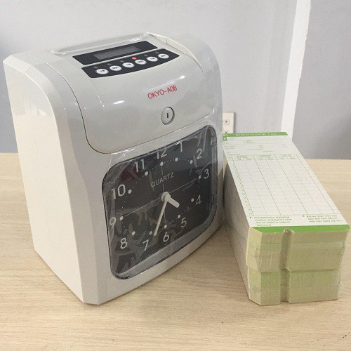 Máy chấm công thẻ giấy okyo a08 - tặng 200 thẻ giấy